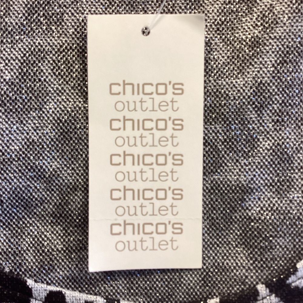 Chico's Black and Gray with Sparkle Leopard Print Tank Top Chico's Sz 3 (XL) - Picture 9 of 9